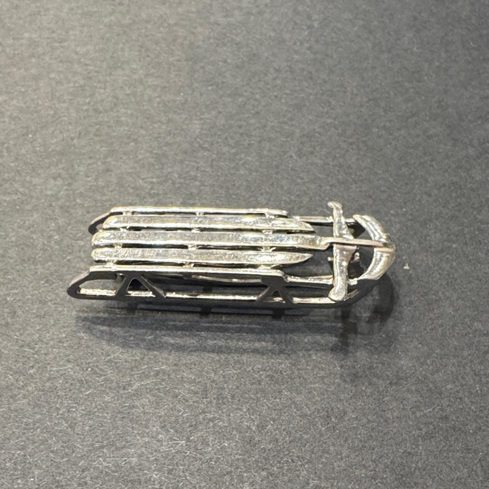 Silver Sled Brooch